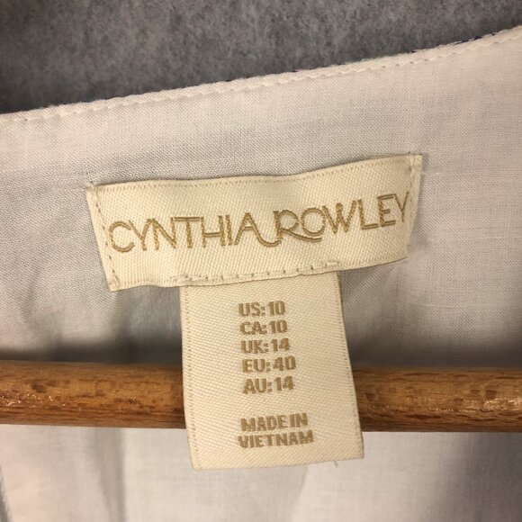 Cynthia Rowly Blue  Paisley Print Made in India Dress Size 10 - Picture 6 of 7